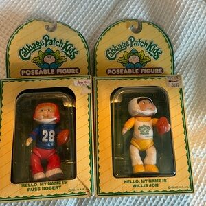 Set of 2 Cabbage Patch Kids Posable Football Figures 1984
